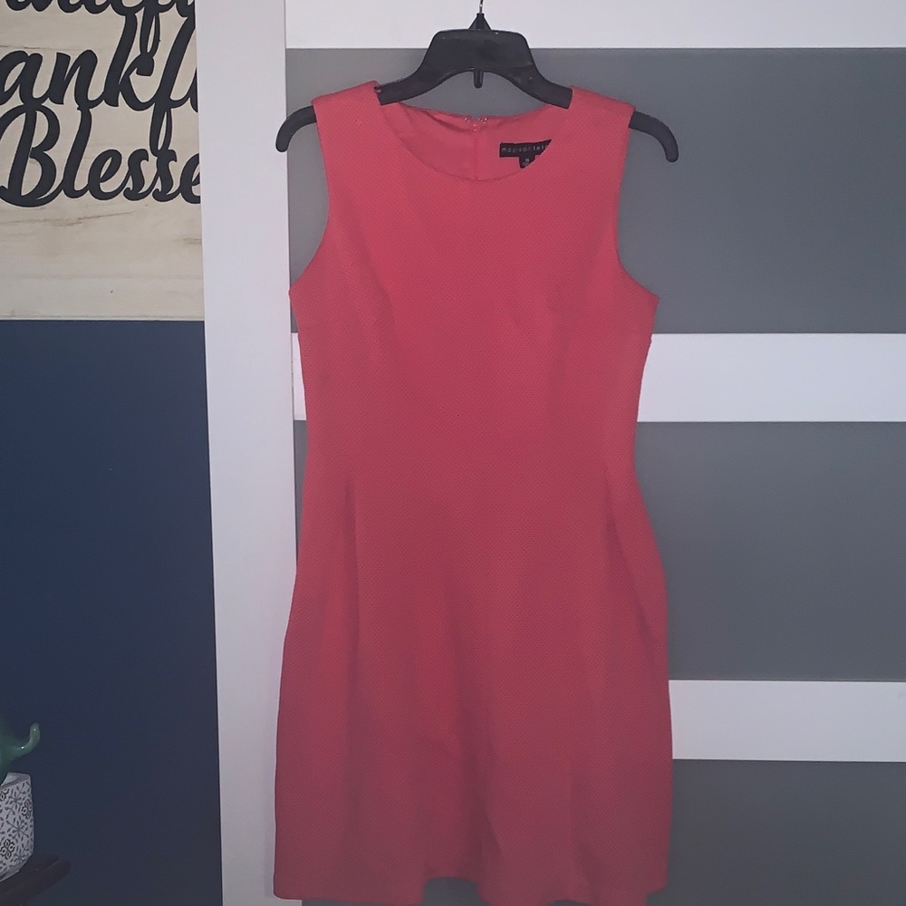 madison leigh Sleeveless Coral-Pink Mini Dress